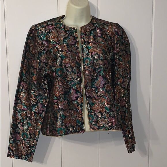 Vtg Denise Fashions sparkly brocade jacket - Picture 1 of 8